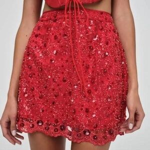 For Love & Lemons Gwendolyn Skirt, Embellished Skirt, Birthday Outfit, Like New